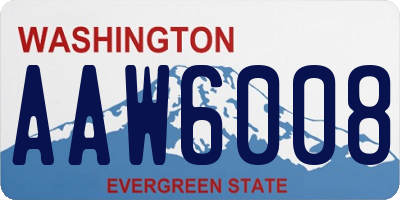 WA license plate AAW6008