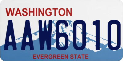 WA license plate AAW6010