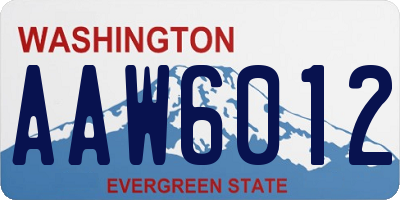 WA license plate AAW6012