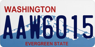 WA license plate AAW6015