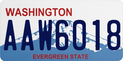 WA license plate AAW6018