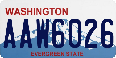 WA license plate AAW6026