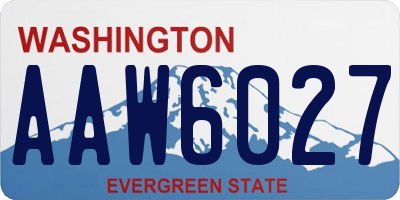 WA license plate AAW6027