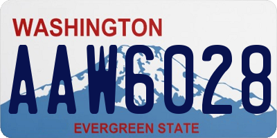 WA license plate AAW6028