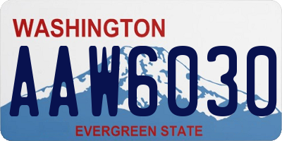 WA license plate AAW6030