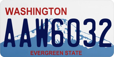 WA license plate AAW6032