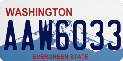 WA license plate AAW6033