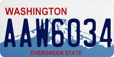 WA license plate AAW6034