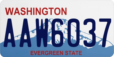 WA license plate AAW6037