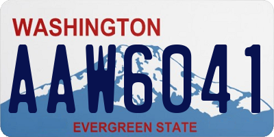 WA license plate AAW6041