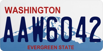 WA license plate AAW6042