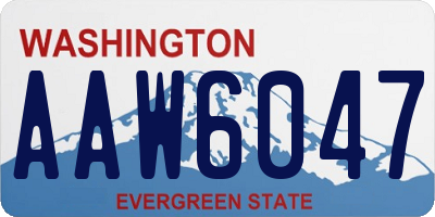 WA license plate AAW6047