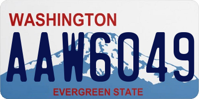 WA license plate AAW6049