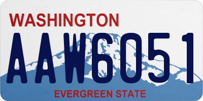 WA license plate AAW6051