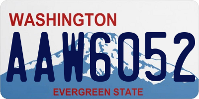WA license plate AAW6052