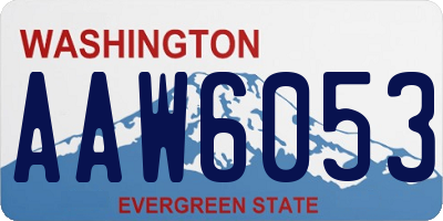 WA license plate AAW6053