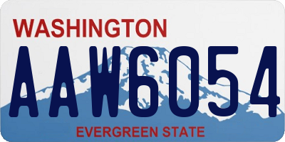 WA license plate AAW6054