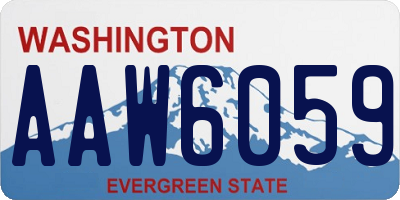 WA license plate AAW6059