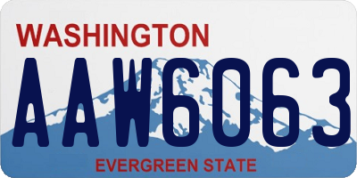 WA license plate AAW6063