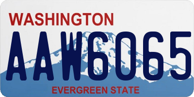 WA license plate AAW6065