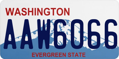 WA license plate AAW6066
