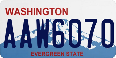 WA license plate AAW6070