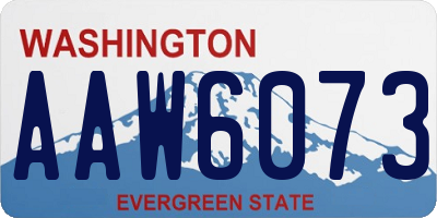 WA license plate AAW6073