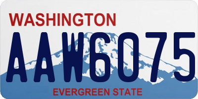 WA license plate AAW6075