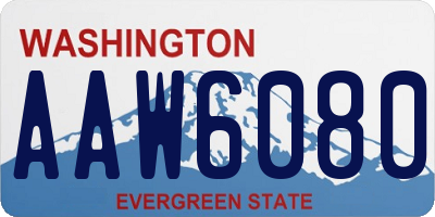 WA license plate AAW6080