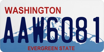 WA license plate AAW6081