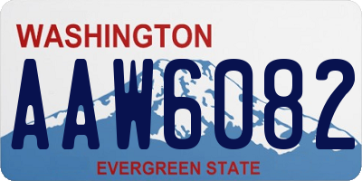 WA license plate AAW6082