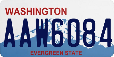 WA license plate AAW6084