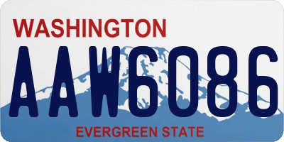 WA license plate AAW6086