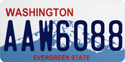 WA license plate AAW6088