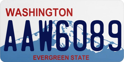 WA license plate AAW6089