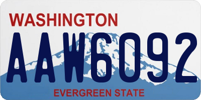 WA license plate AAW6092