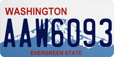 WA license plate AAW6093