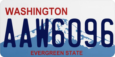 WA license plate AAW6096