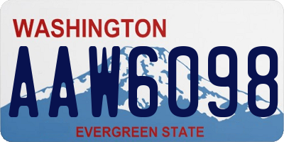 WA license plate AAW6098