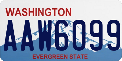 WA license plate AAW6099