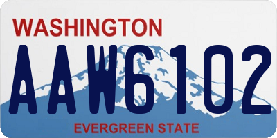 WA license plate AAW6102