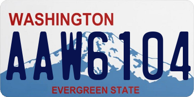 WA license plate AAW6104