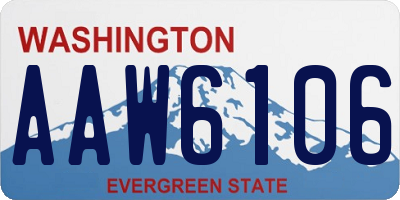 WA license plate AAW6106