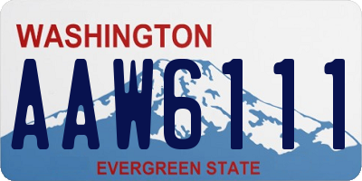 WA license plate AAW6111