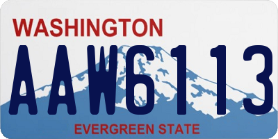 WA license plate AAW6113