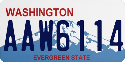 WA license plate AAW6114