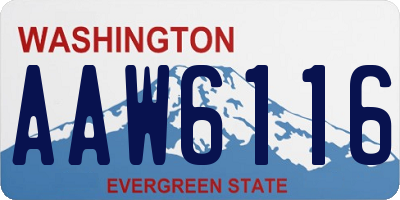 WA license plate AAW6116