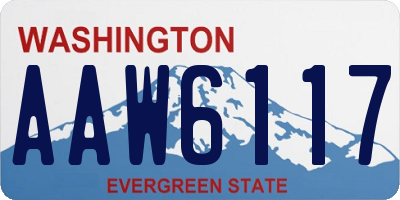 WA license plate AAW6117