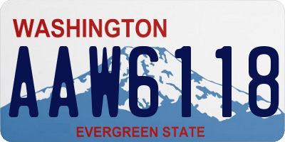 WA license plate AAW6118