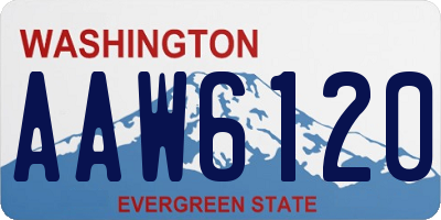 WA license plate AAW6120